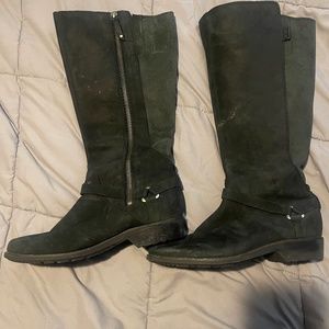 Black Teva suede boots